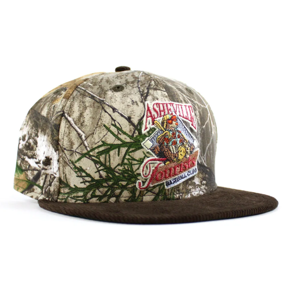 Asheville Tourist HomeTown Collection New Era 59Fifty Fitted Hat (RealTree Camo Brown Corduroy Gray Under Brim)