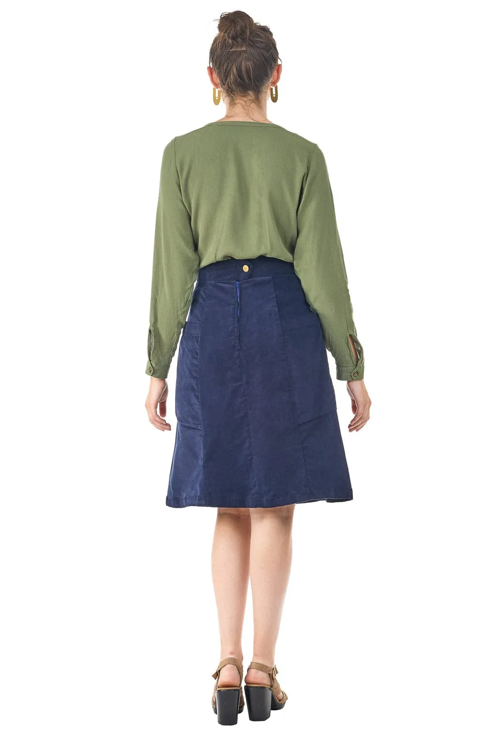 Atheno Skirt in Midnight Corduroy