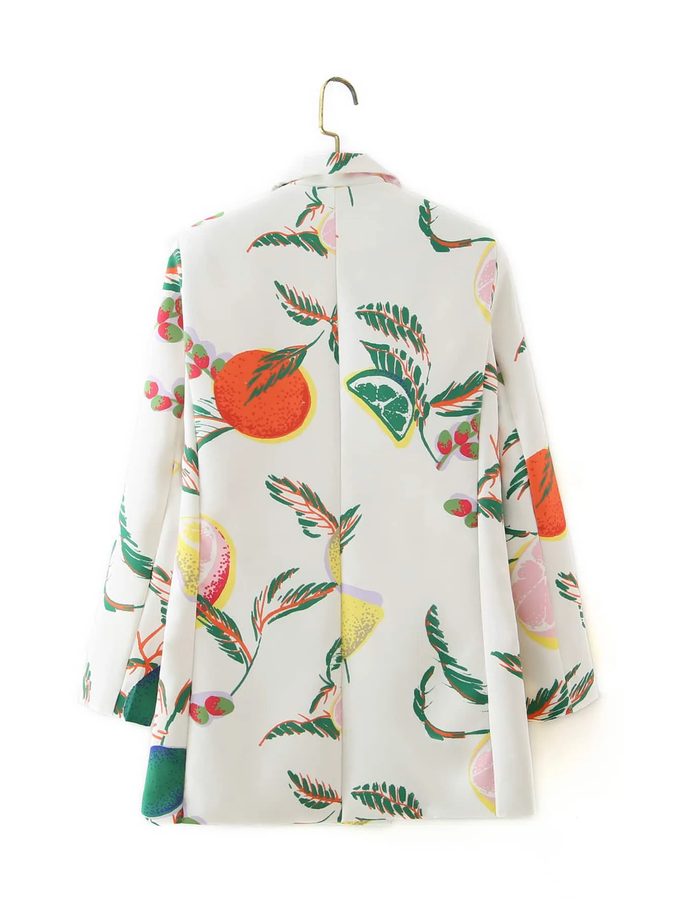 Aveloria Blazer de solapa con estampado de frutas