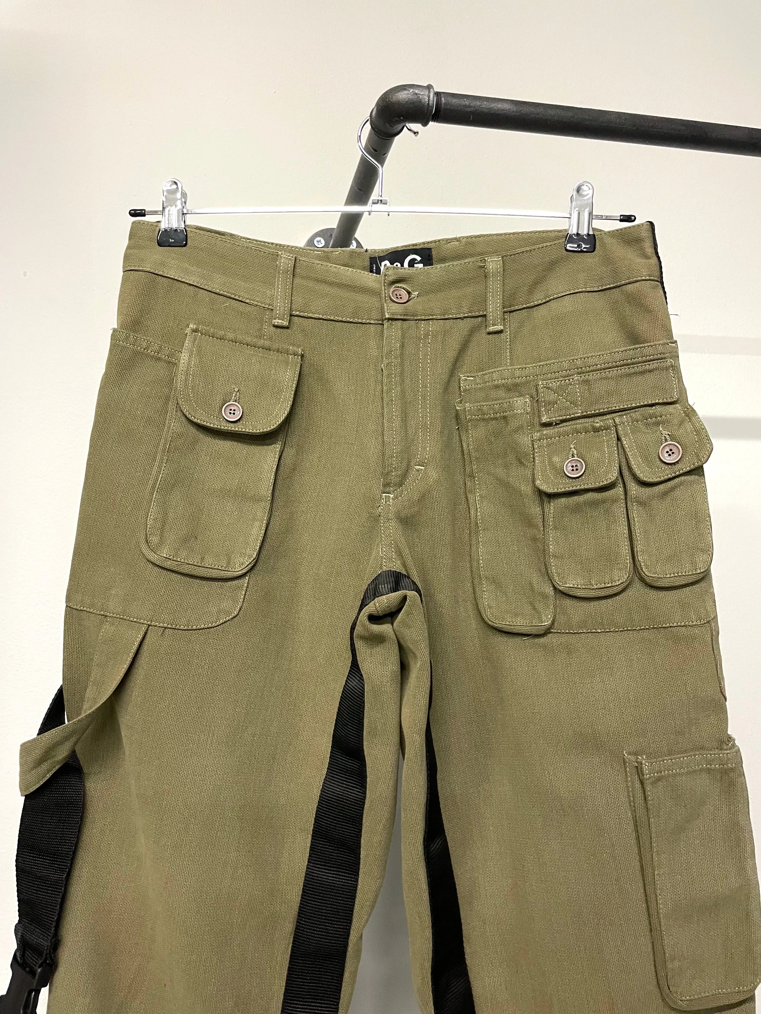 AW2003 Dolce & Gabbana bondage parachute cargo pants