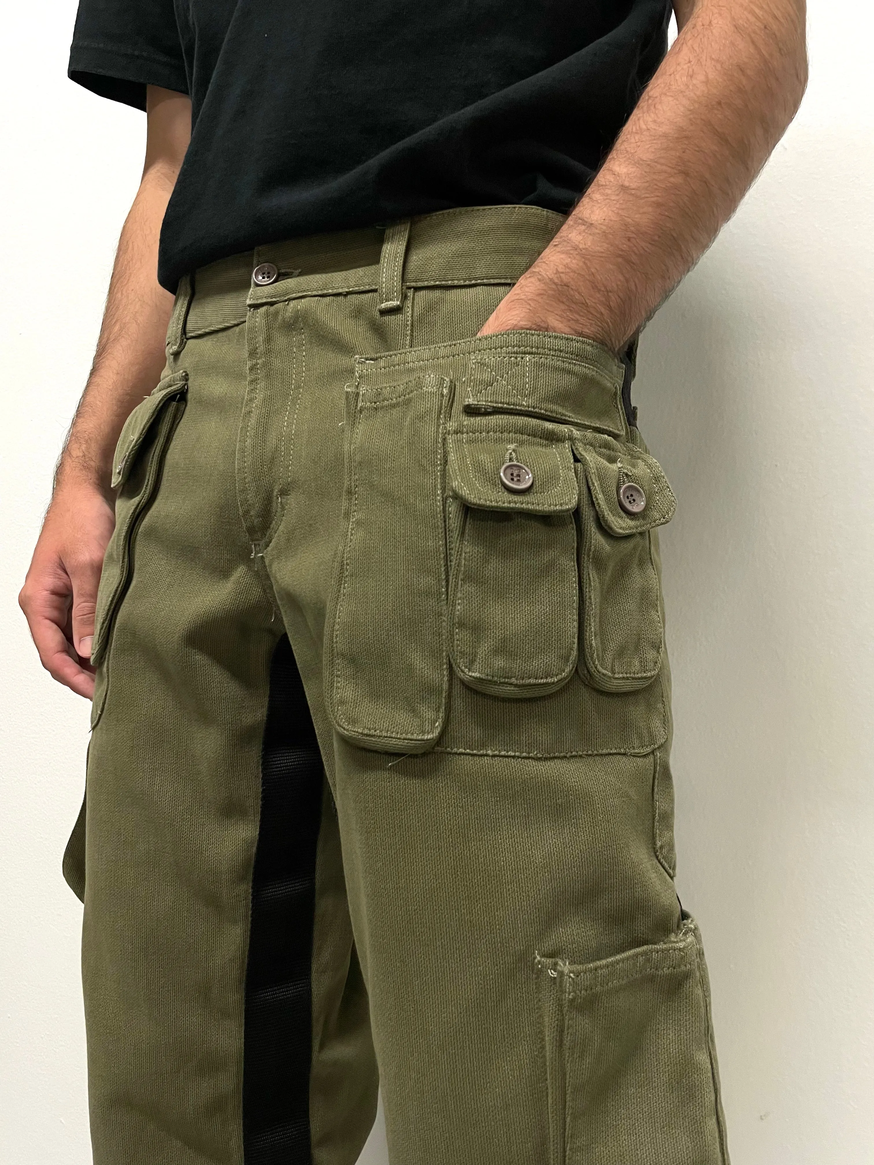 AW2003 Dolce & Gabbana bondage parachute cargo pants