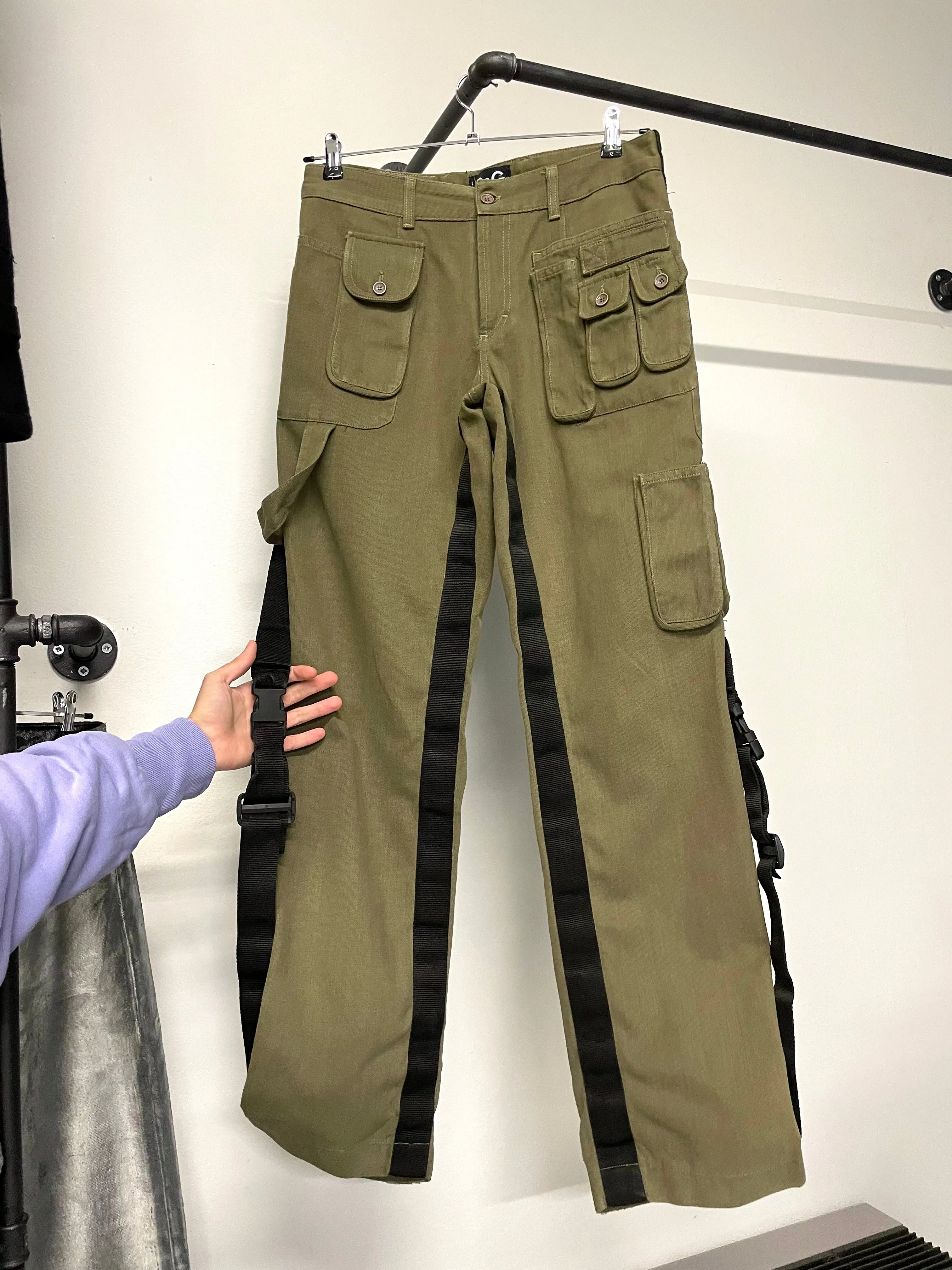 AW2003 Dolce & Gabbana bondage parachute cargo pants