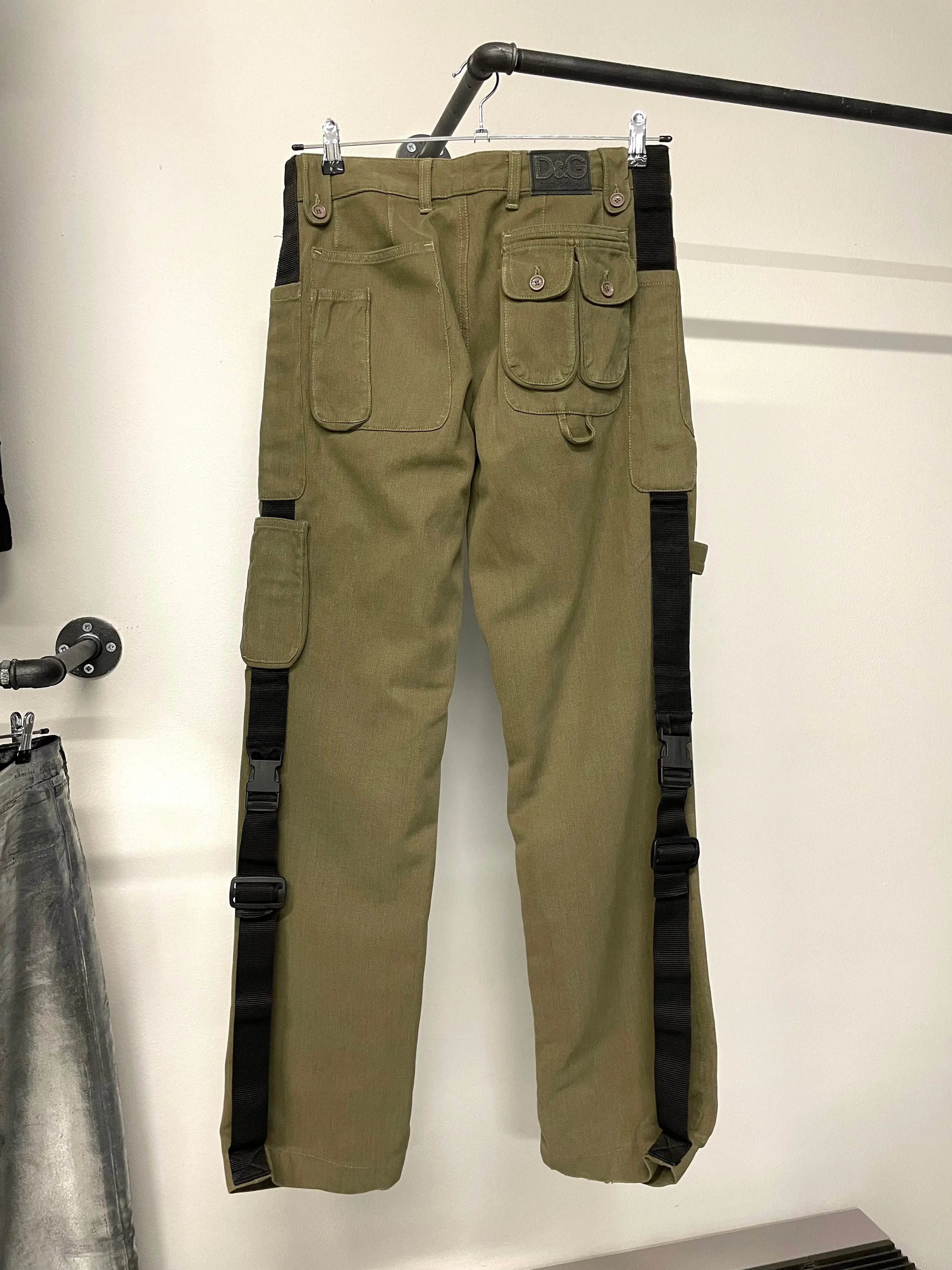 AW2003 Dolce & Gabbana bondage parachute cargo pants
