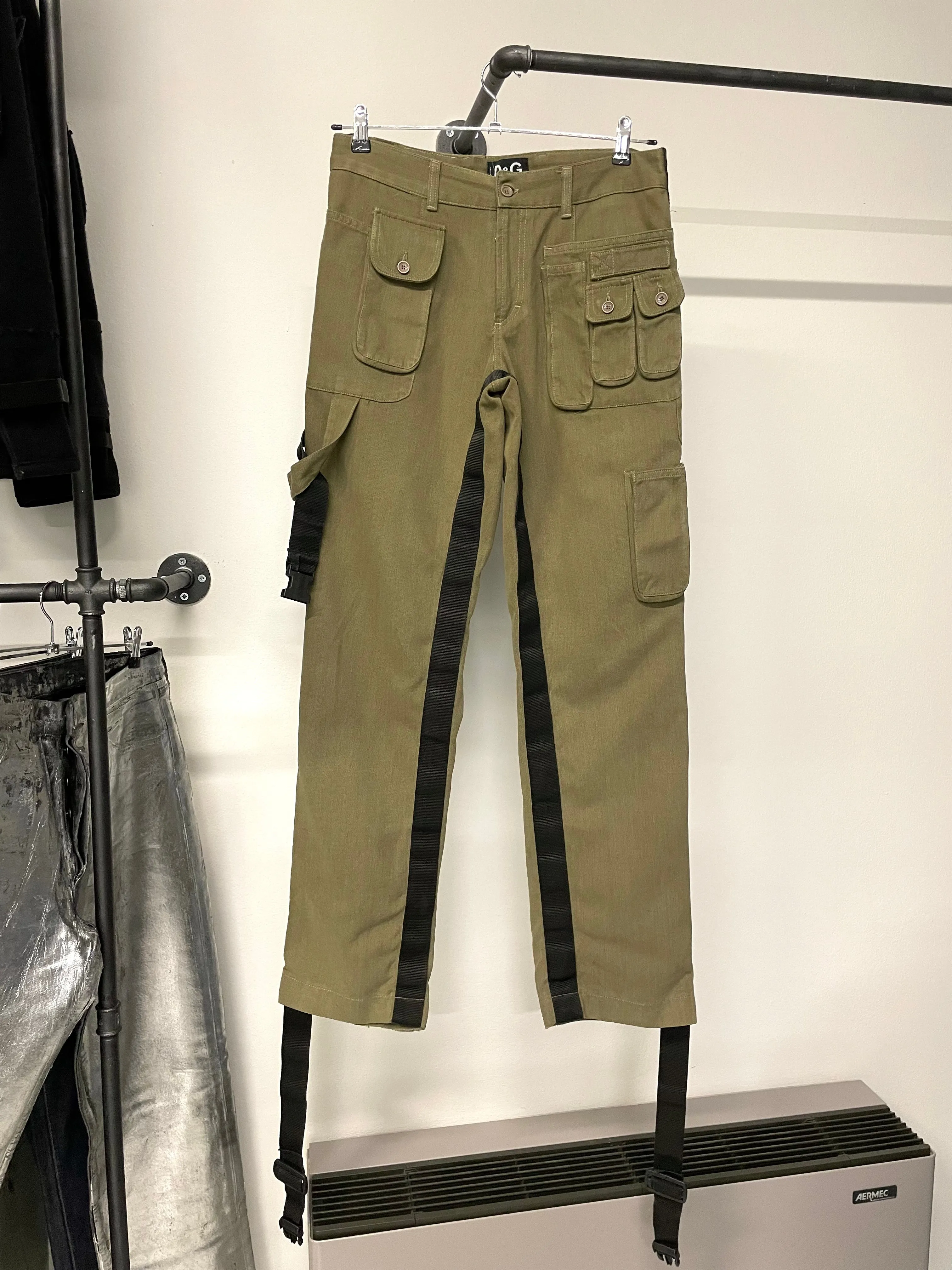 AW2003 Dolce & Gabbana bondage parachute cargo pants