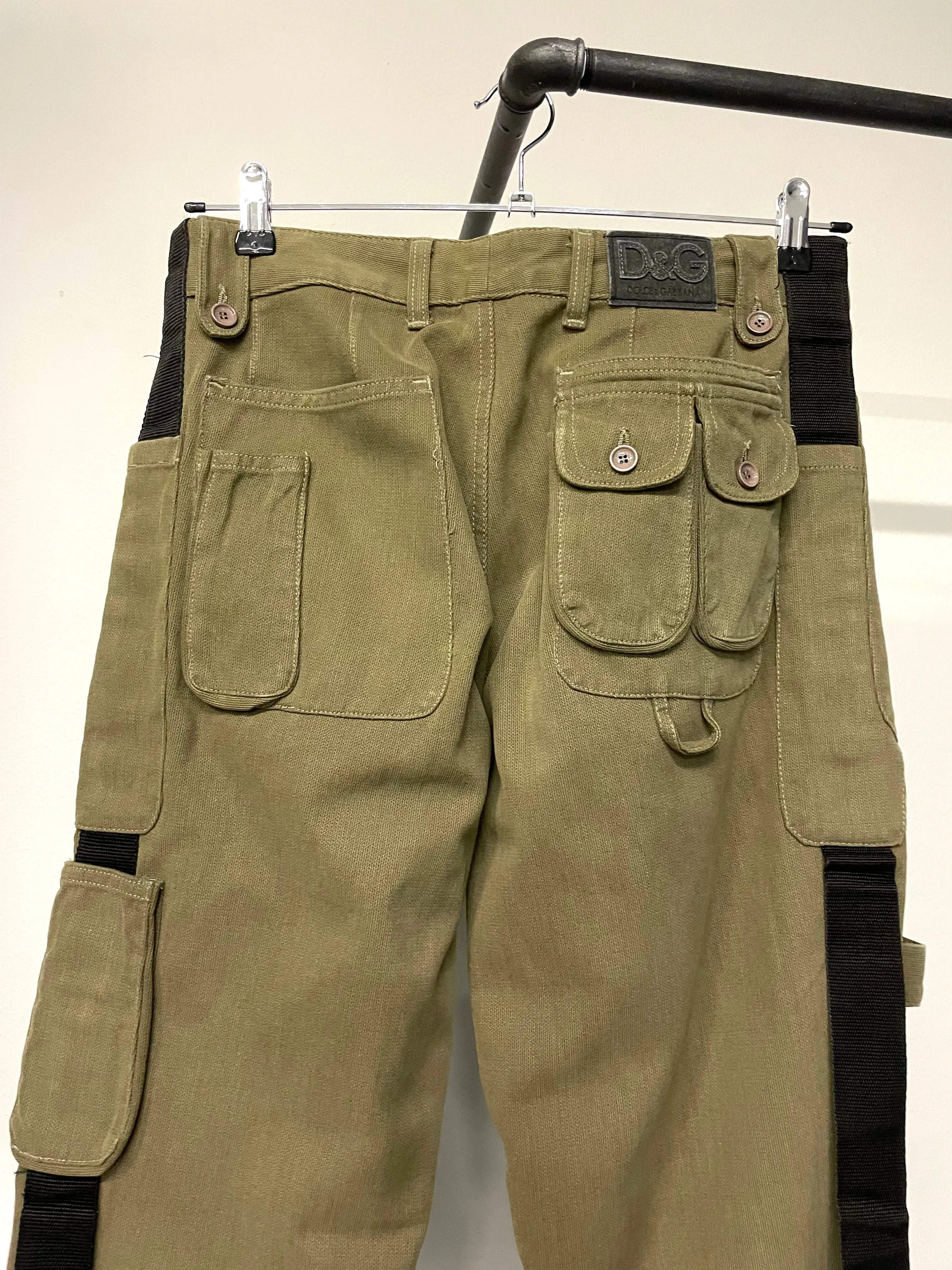 AW2003 Dolce & Gabbana bondage parachute cargo pants