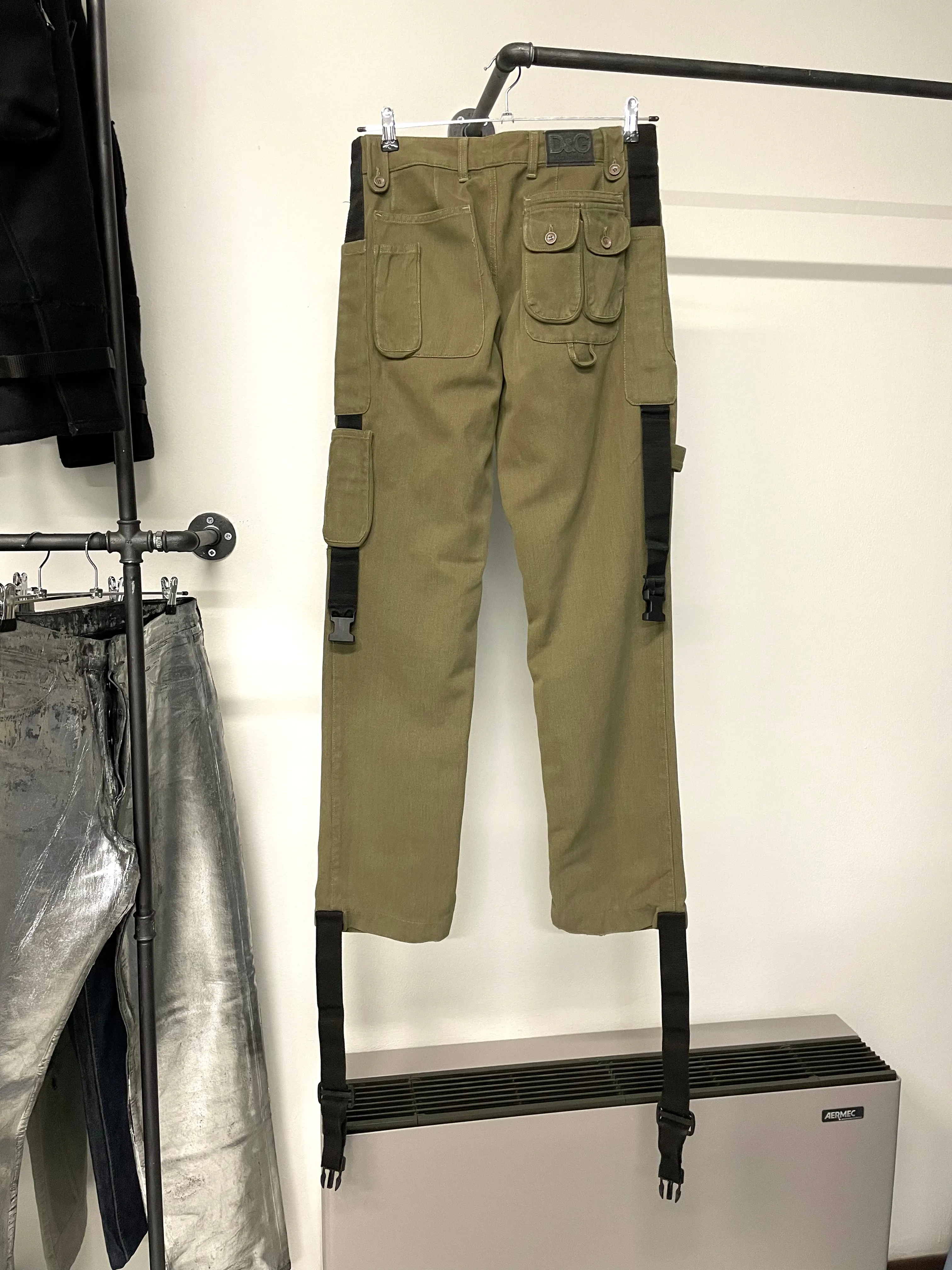 AW2003 Dolce & Gabbana bondage parachute cargo pants