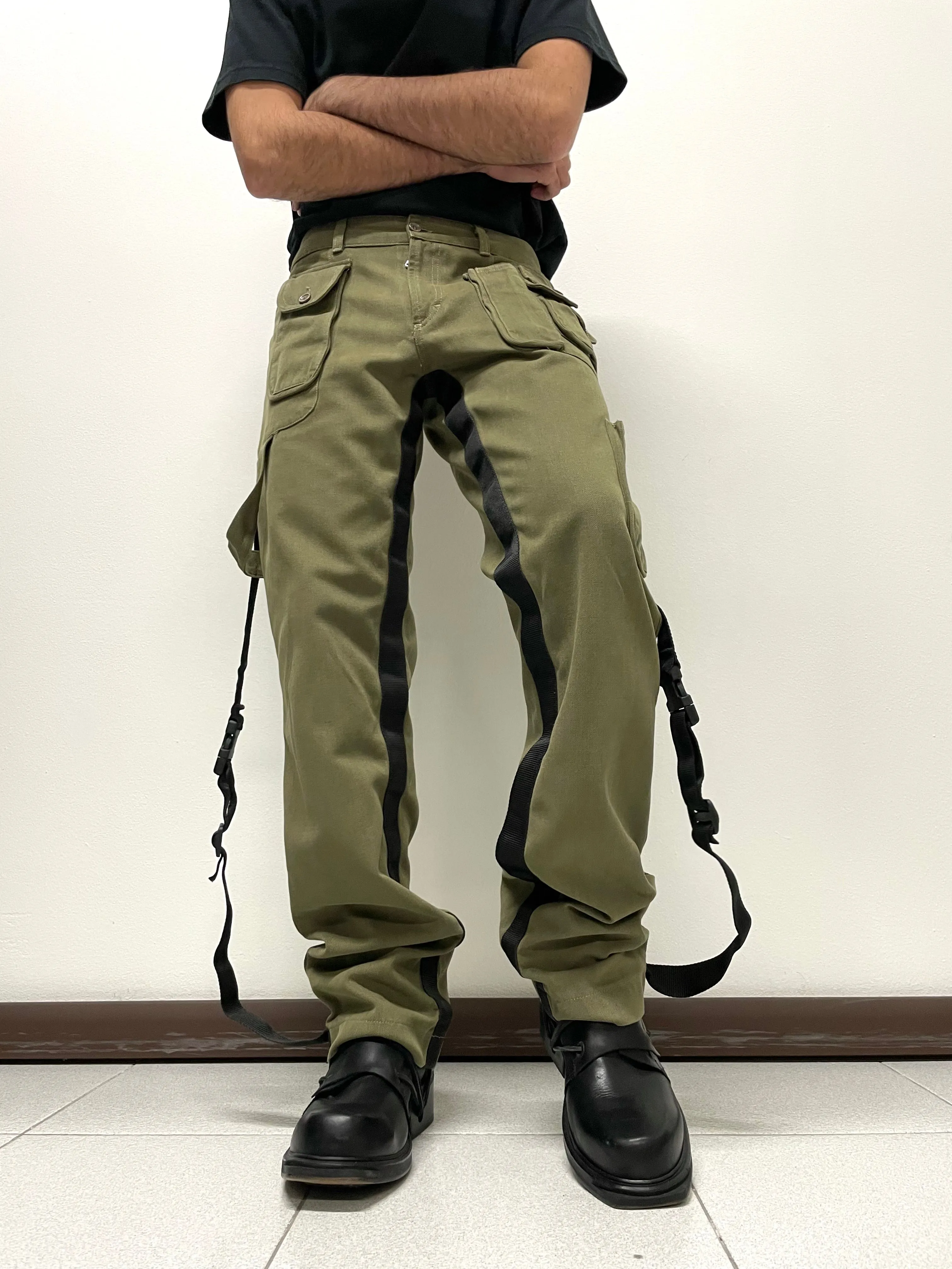 AW2003 Dolce & Gabbana bondage parachute cargo pants