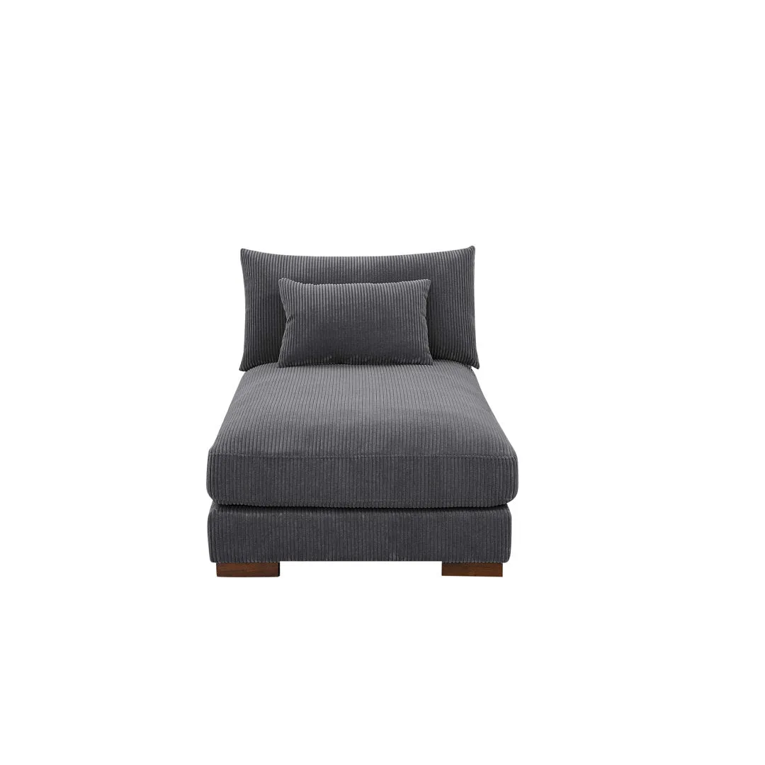 Ayvion Upholstered Chaise Lounge Wade Logan® Fabric: Gray Corduroy