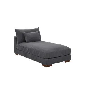 Ayvion Upholstered Chaise Lounge Wade Logan® Fabric: Gray Corduroy