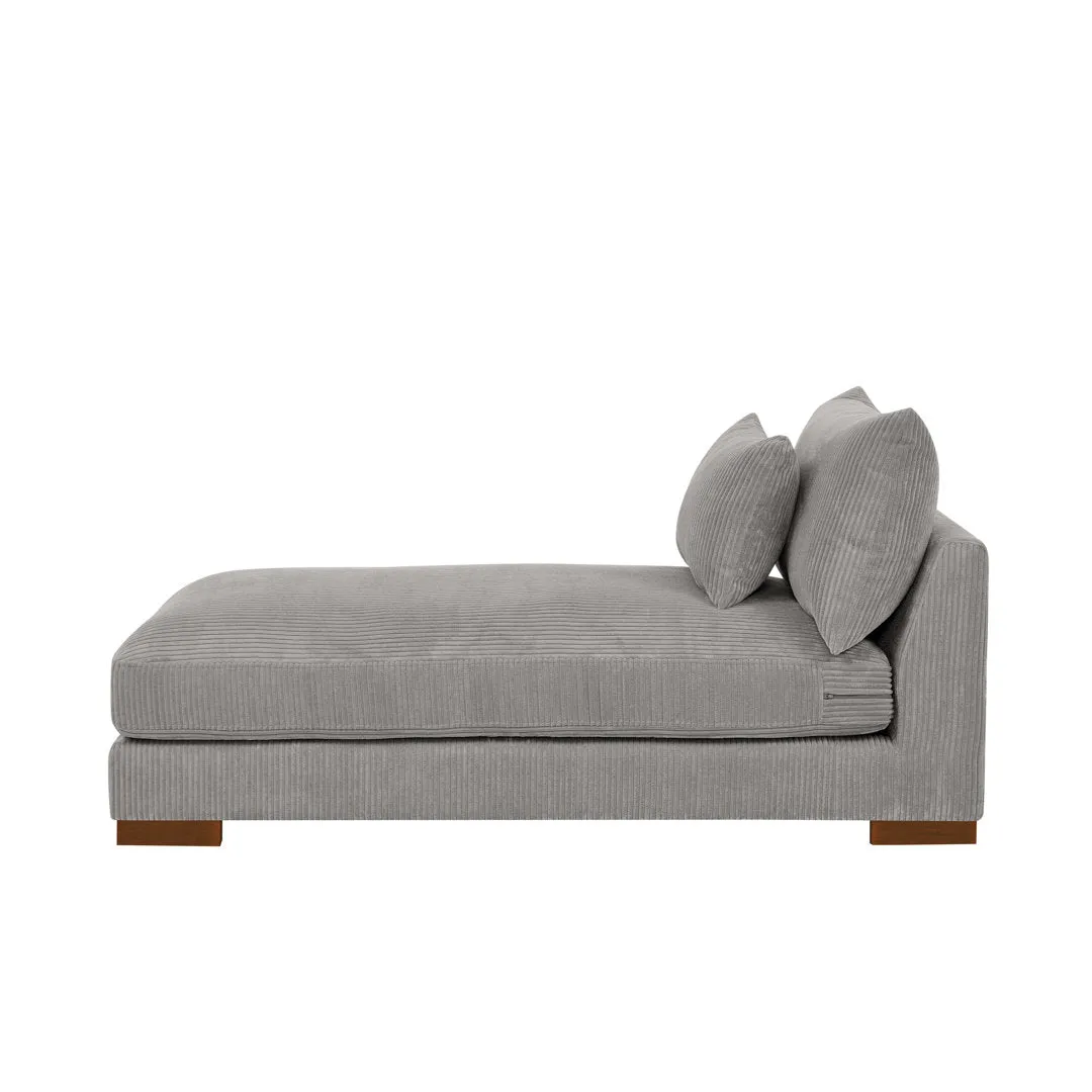 Ayvion Upholstered Chaise Lounge Wade Logan® Fabric: Light Gray Corduroy