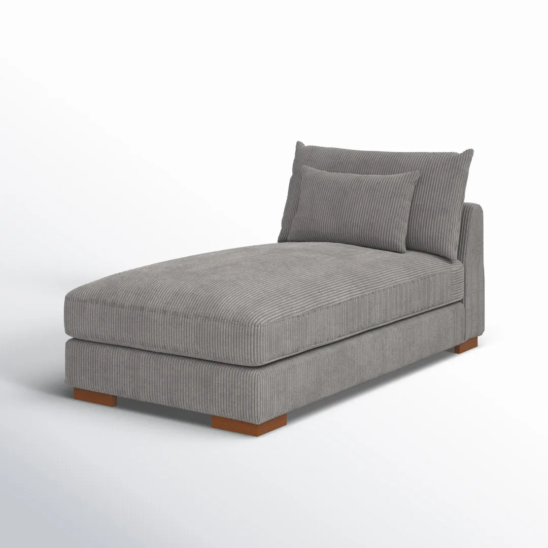 Ayvion Upholstered Chaise Lounge Wade Logan® Fabric: Light Gray Corduroy