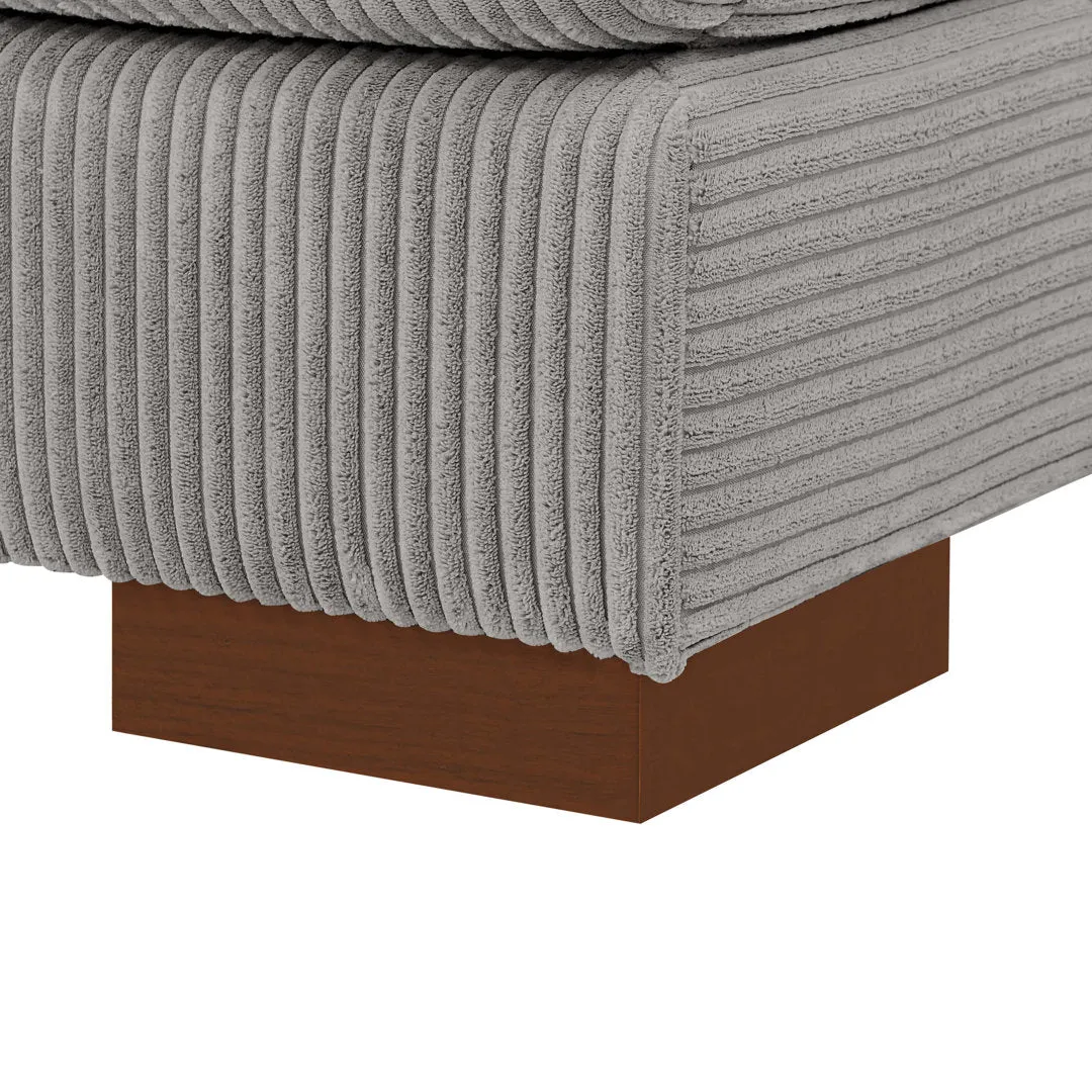 Ayvion Upholstered Chaise Lounge Wade Logan® Fabric: Light Gray Corduroy