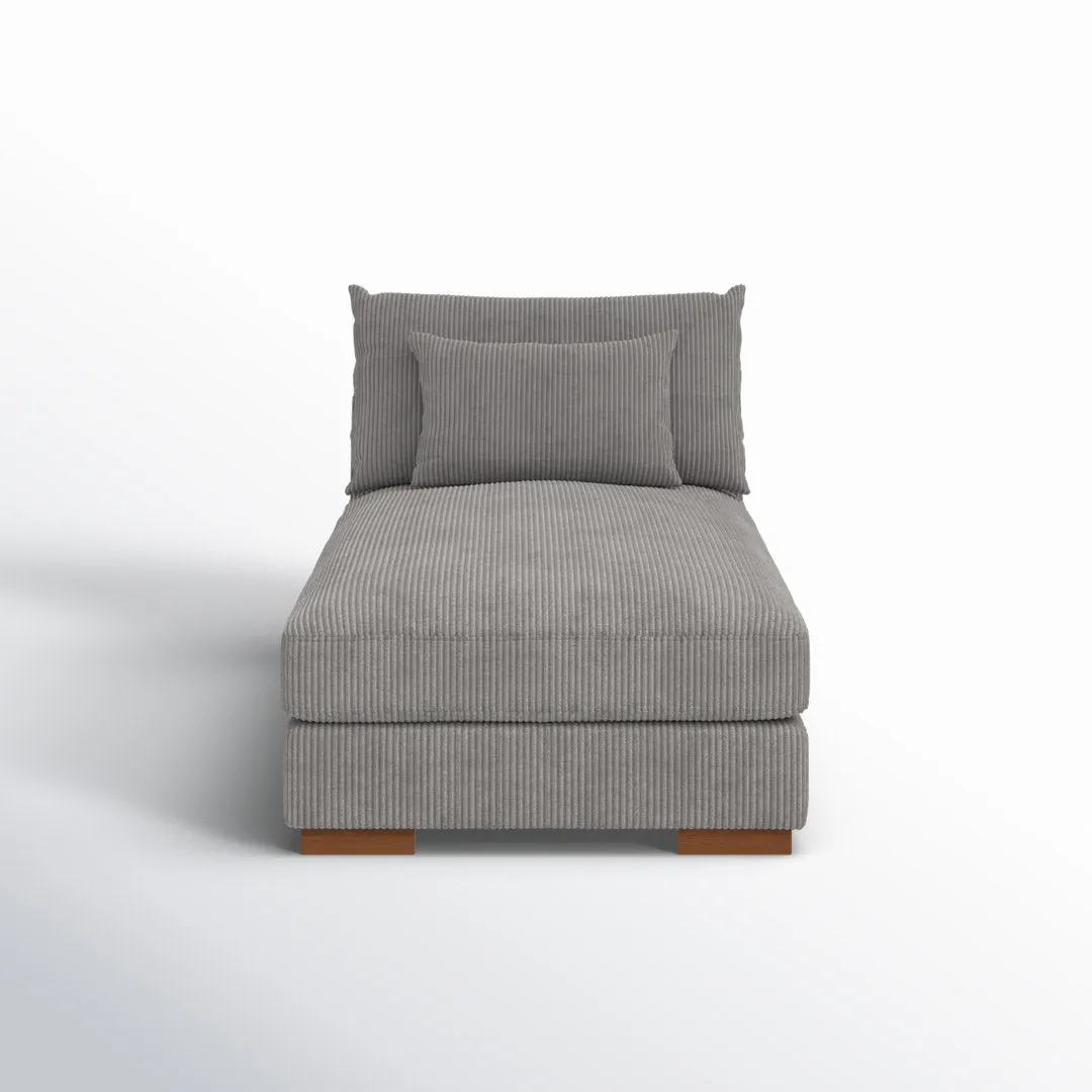 Ayvion Upholstered Chaise Lounge Wade Logan® Fabric: Light Gray Corduroy