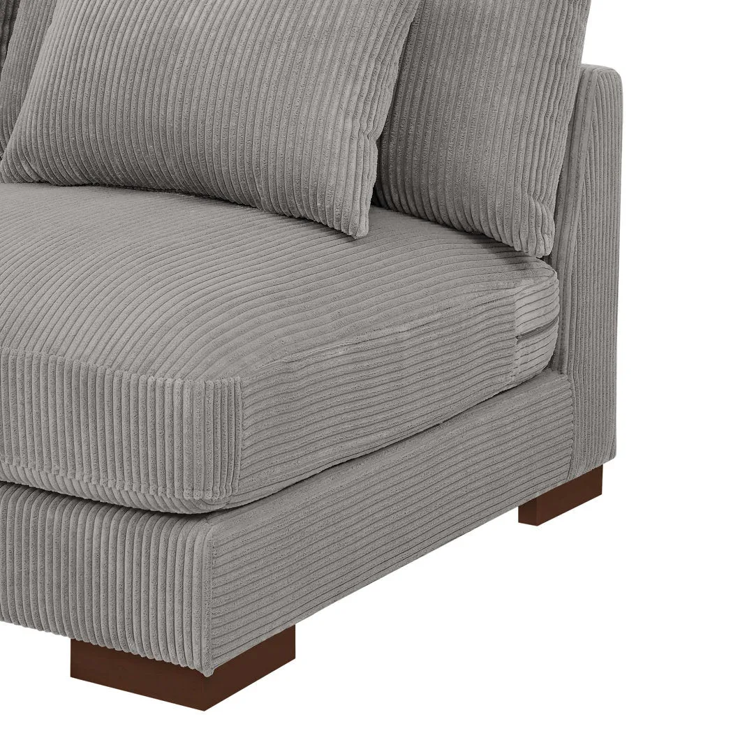 Ayvion Upholstered Chaise Lounge Wade Logan® Fabric: Light Gray Corduroy