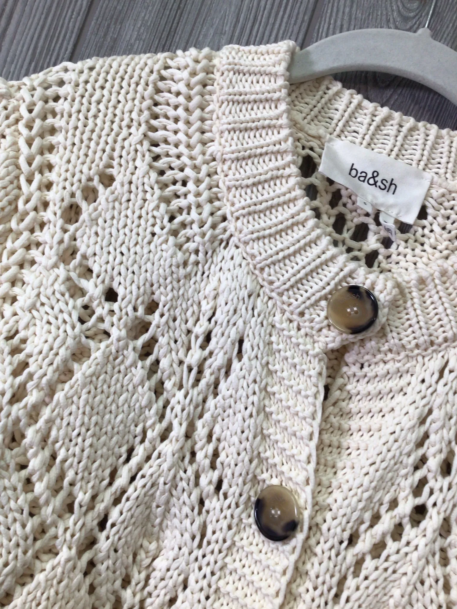 ba&sh Pointelle Crop cCardigan Size Small