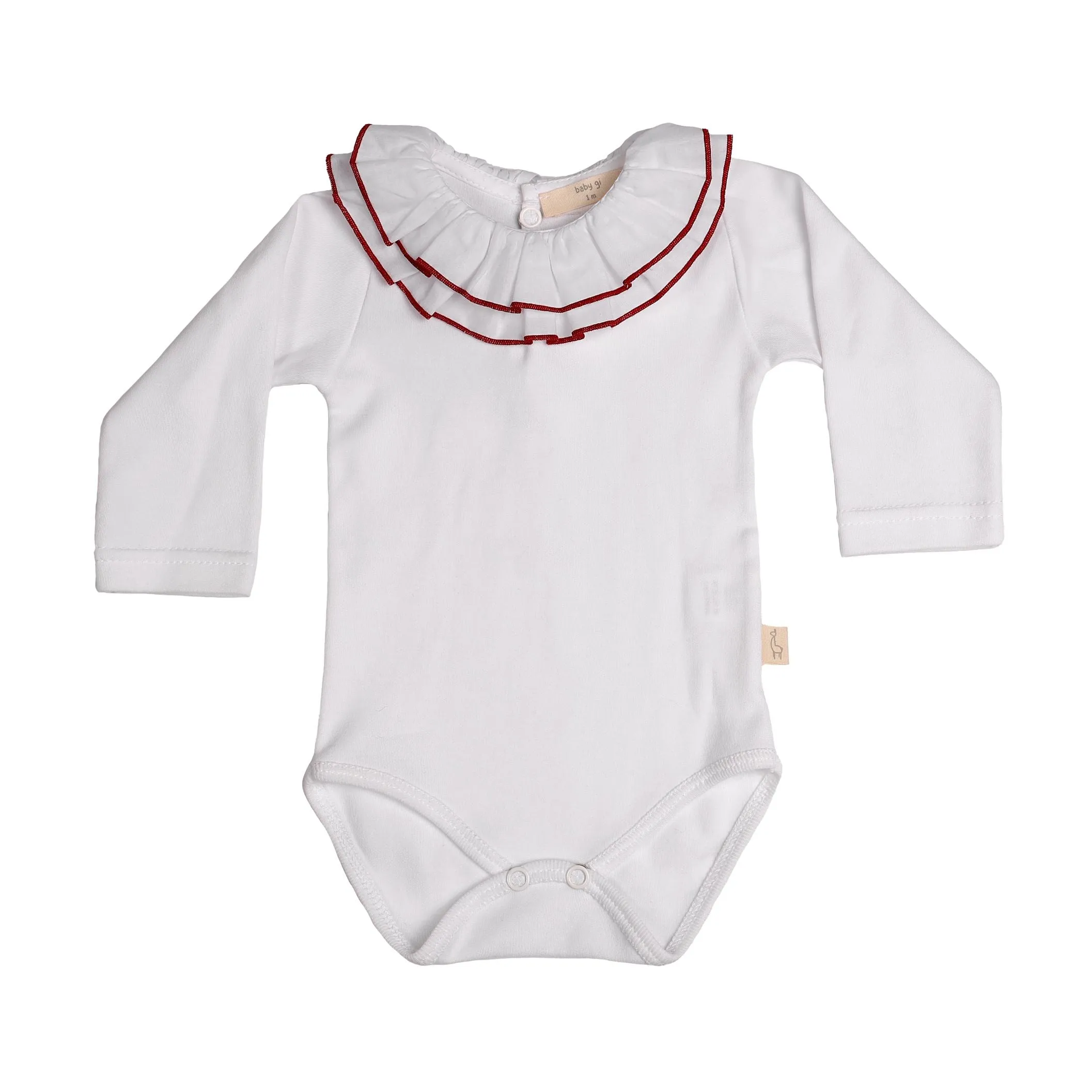 Baby Gi Girls Ivory & Vintage Rose Collared Romper & Frill Bloomers Set