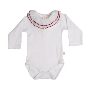Baby Gi Girls Ivory & Vintage Rose Collared Romper & Frill Bloomers Set