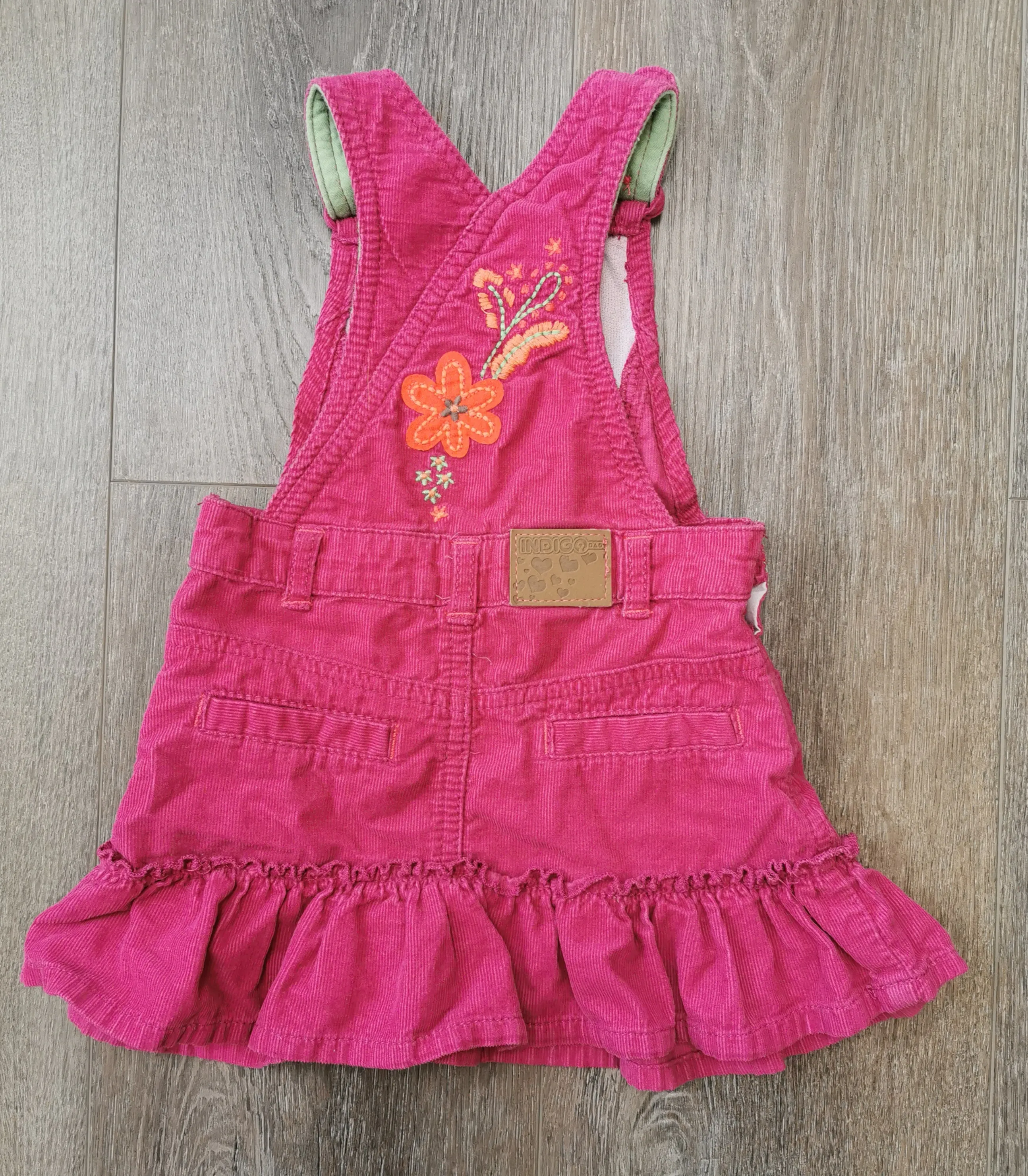 BABY GIRL SIZE 6/9 MONTHS - MARKS & SPENCER Corduroy Overall Dress EUC B38