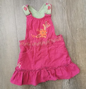 BABY GIRL SIZE 6/9 MONTHS - MARKS & SPENCER Corduroy Overall Dress EUC B38
