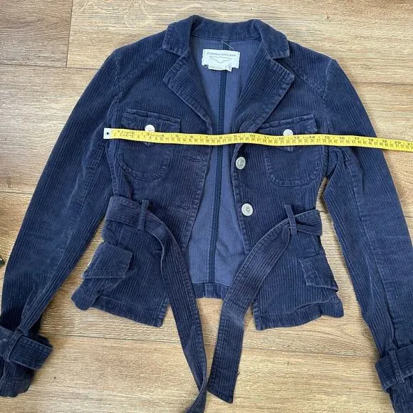 BCBG Max Azaria Jean Blue Corduroy Jacket Women Size XS