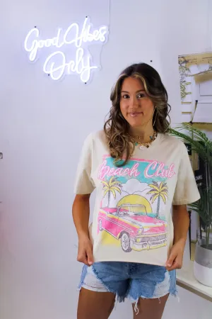 Beach Club Cropped Graphic Tee