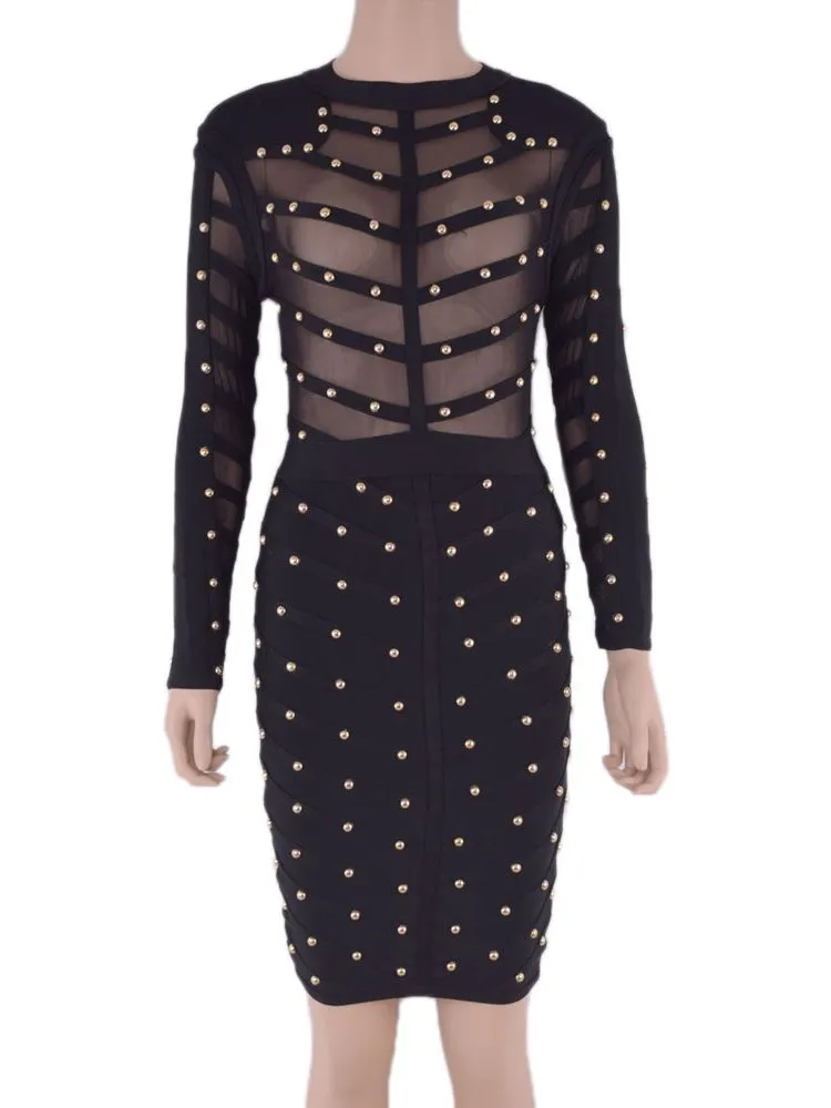 BEAUKEY Beaded Bandage Dress