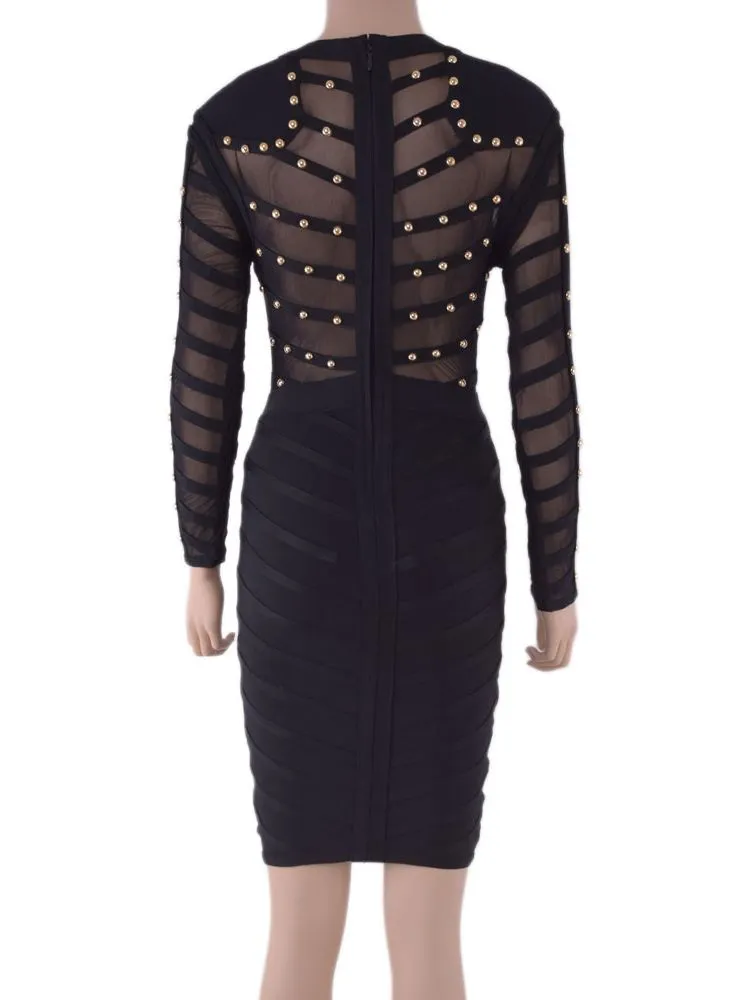 BEAUKEY Beaded Bandage Dress
