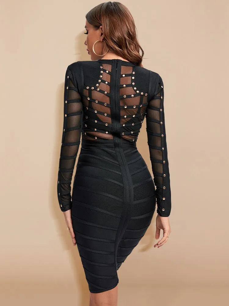 BEAUKEY Beaded Bandage Dress