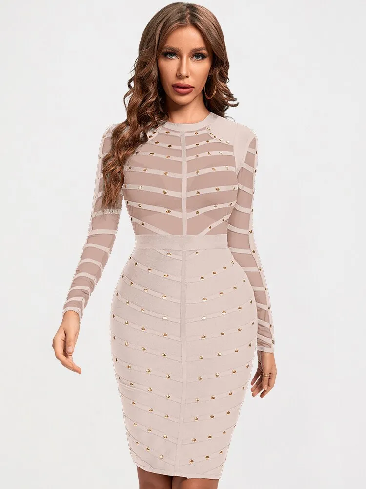 BEAUKEY Beaded Bandage Dress
