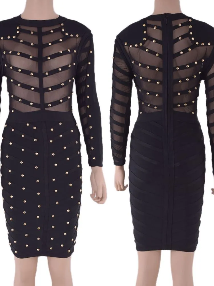 BEAUKEY Beaded Bandage Dress