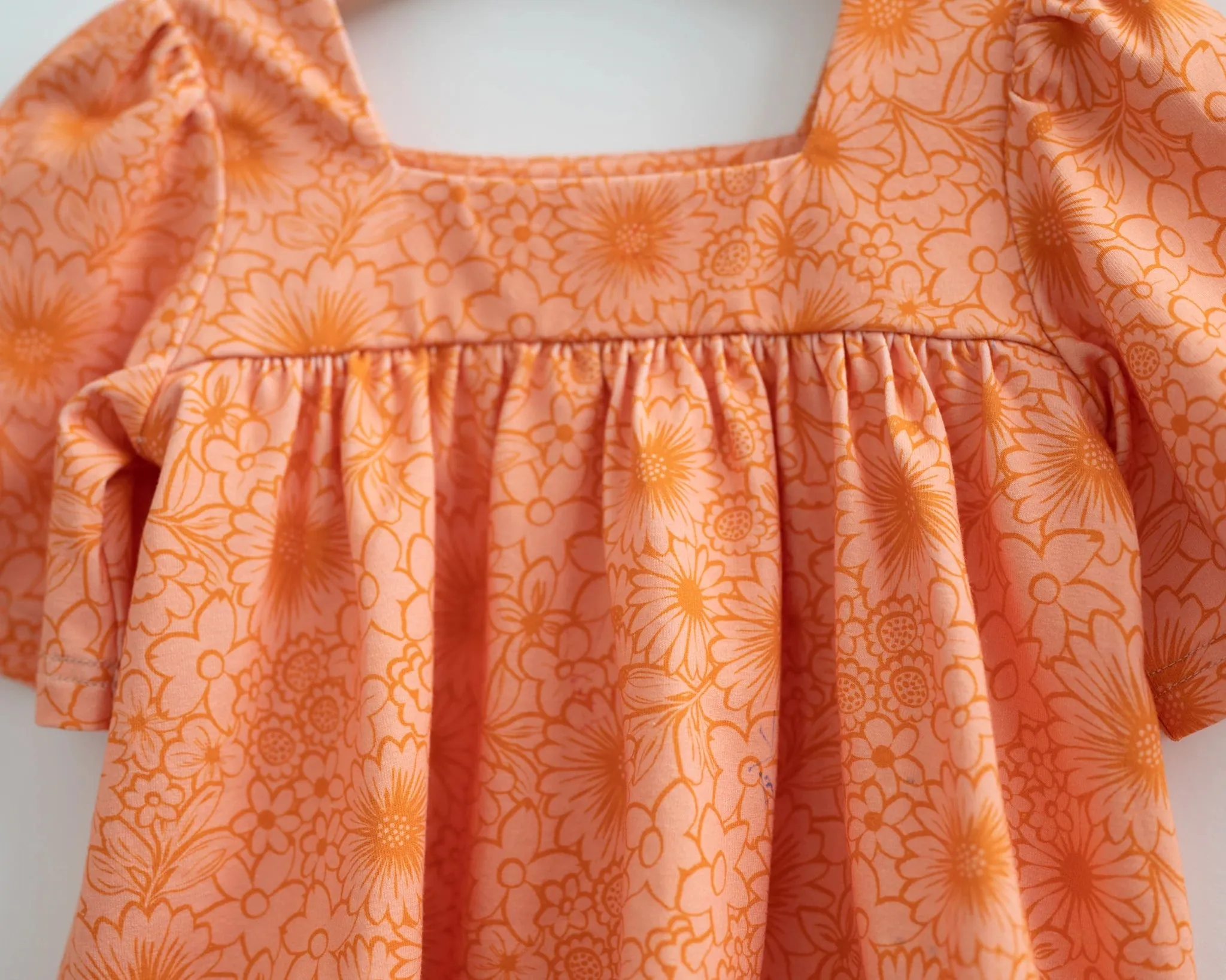 Bell Sleeve Top in Pink and Orange