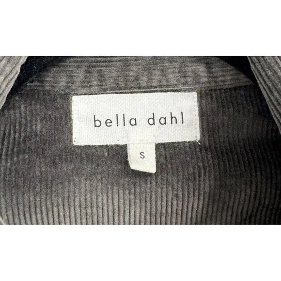 Bella Dahl Women's S Corduroy Trucker Jacket Oversized Patch Pockets Gray NEW