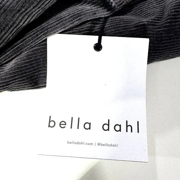 Bella Dahl Women's S Corduroy Trucker Jacket Oversized Patch Pockets Gray NEW