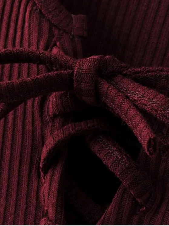 BerryBetty - Fun Lace-Up Knitting Dress