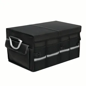 Big Trunk Organizer, Cargo Organizer SUV Trunk Storage Waterproof Collapsible Durable Multi Compartments KX12994