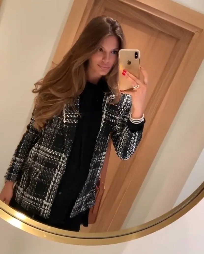 Black And White Stripes Single-breasted Suit Coat Blazers