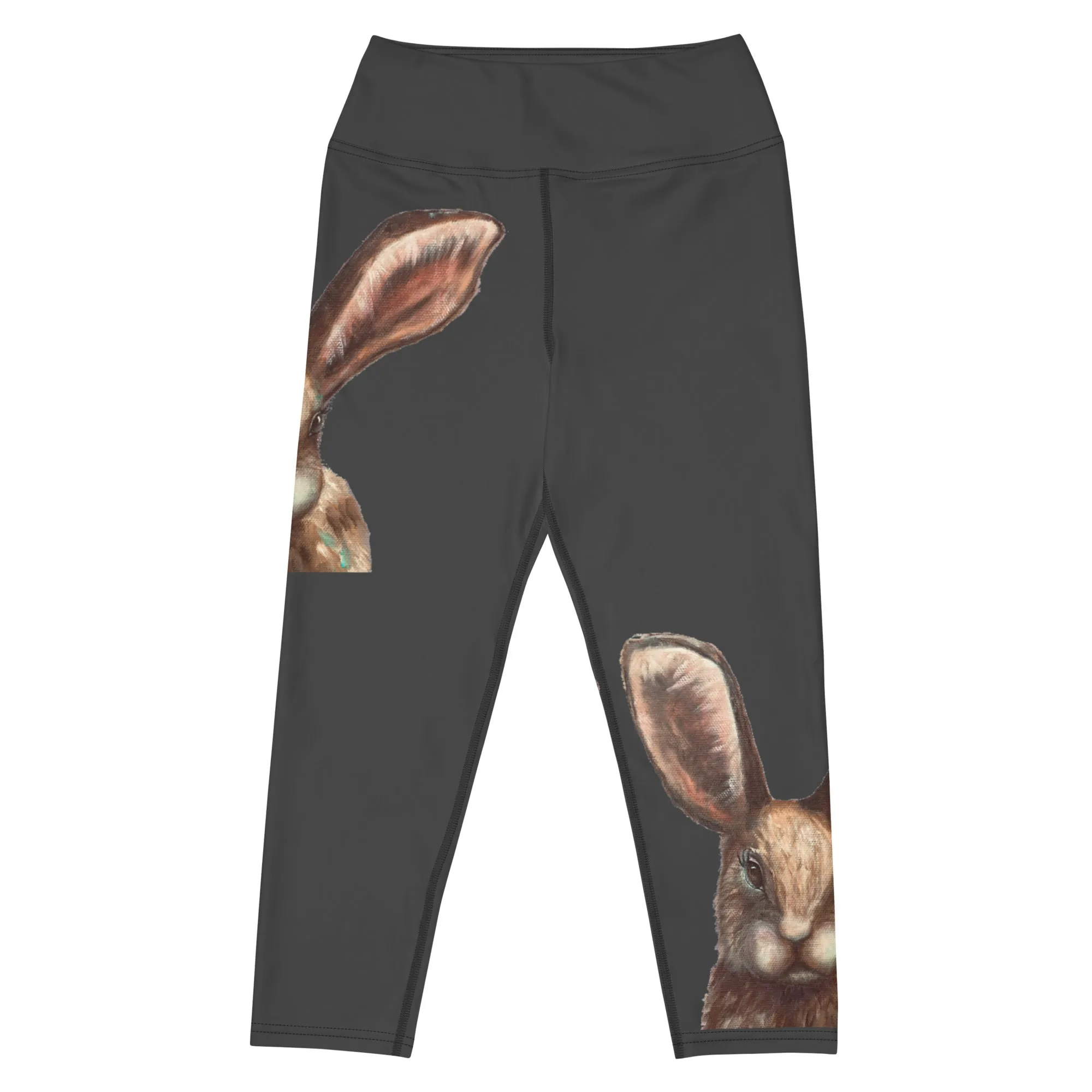 Black Capri Leggings with Bunny