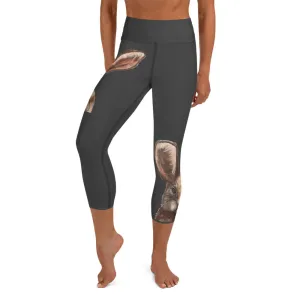 Black Capri Leggings with Bunny