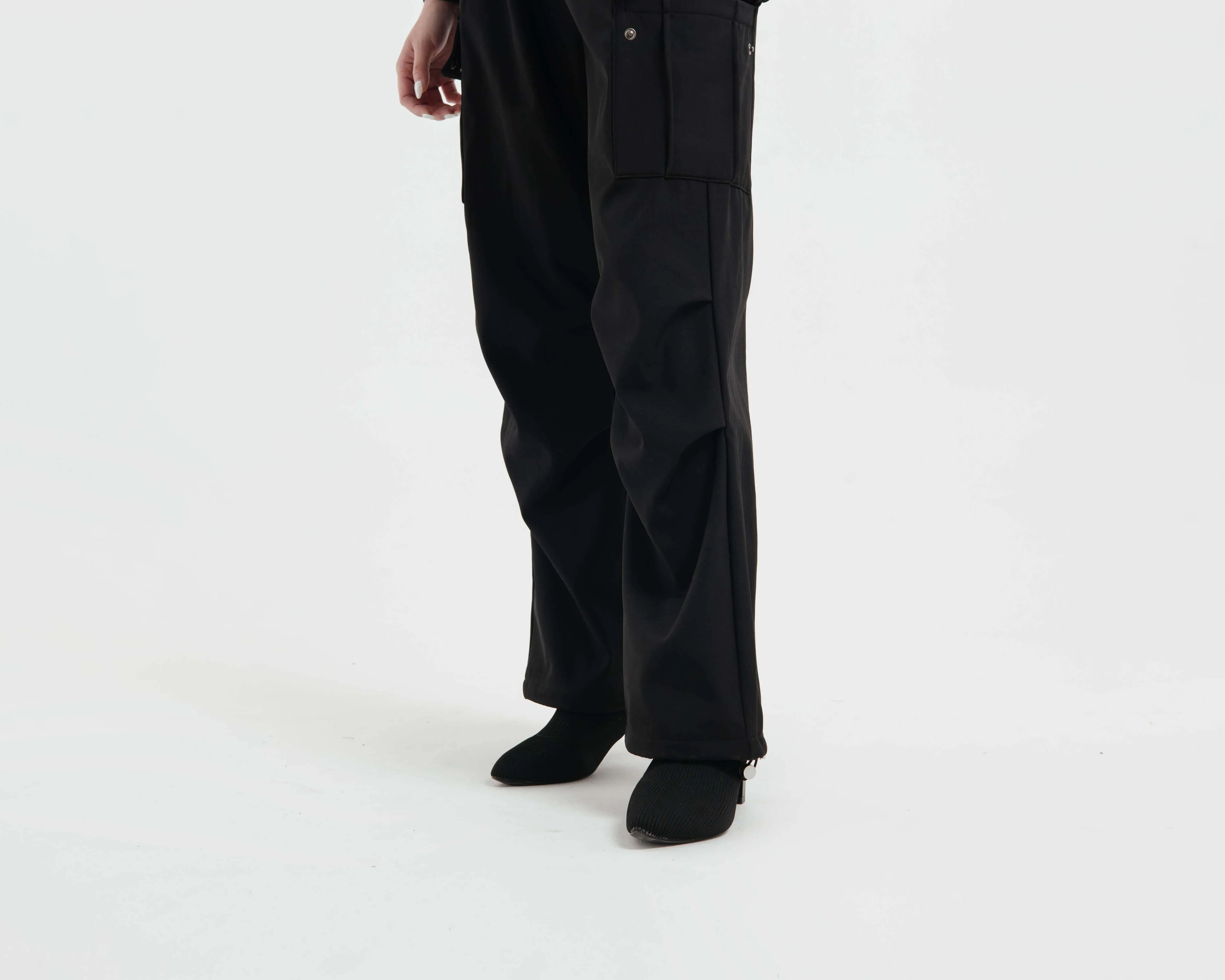 Black Cargo Waterproof Snow Pants