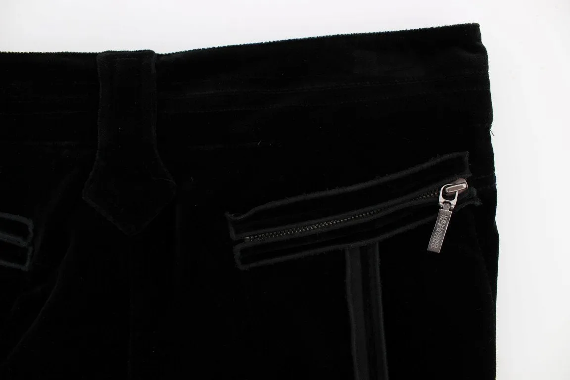 Black Cotton Blend Loose Fit Cargo Pants