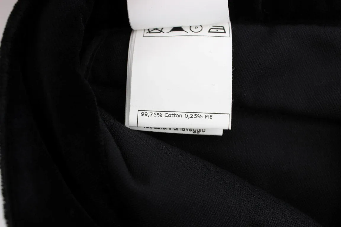 Black Cotton Blend Loose Fit Cargo Pants