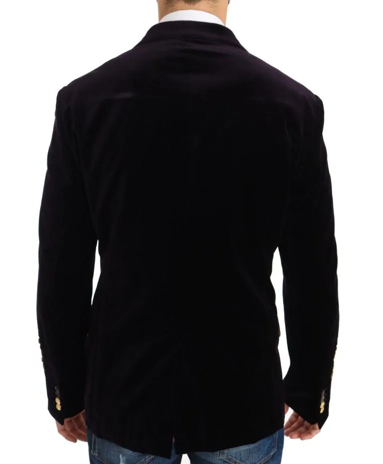 Black Cotton Royal Crown Blazer Jacket