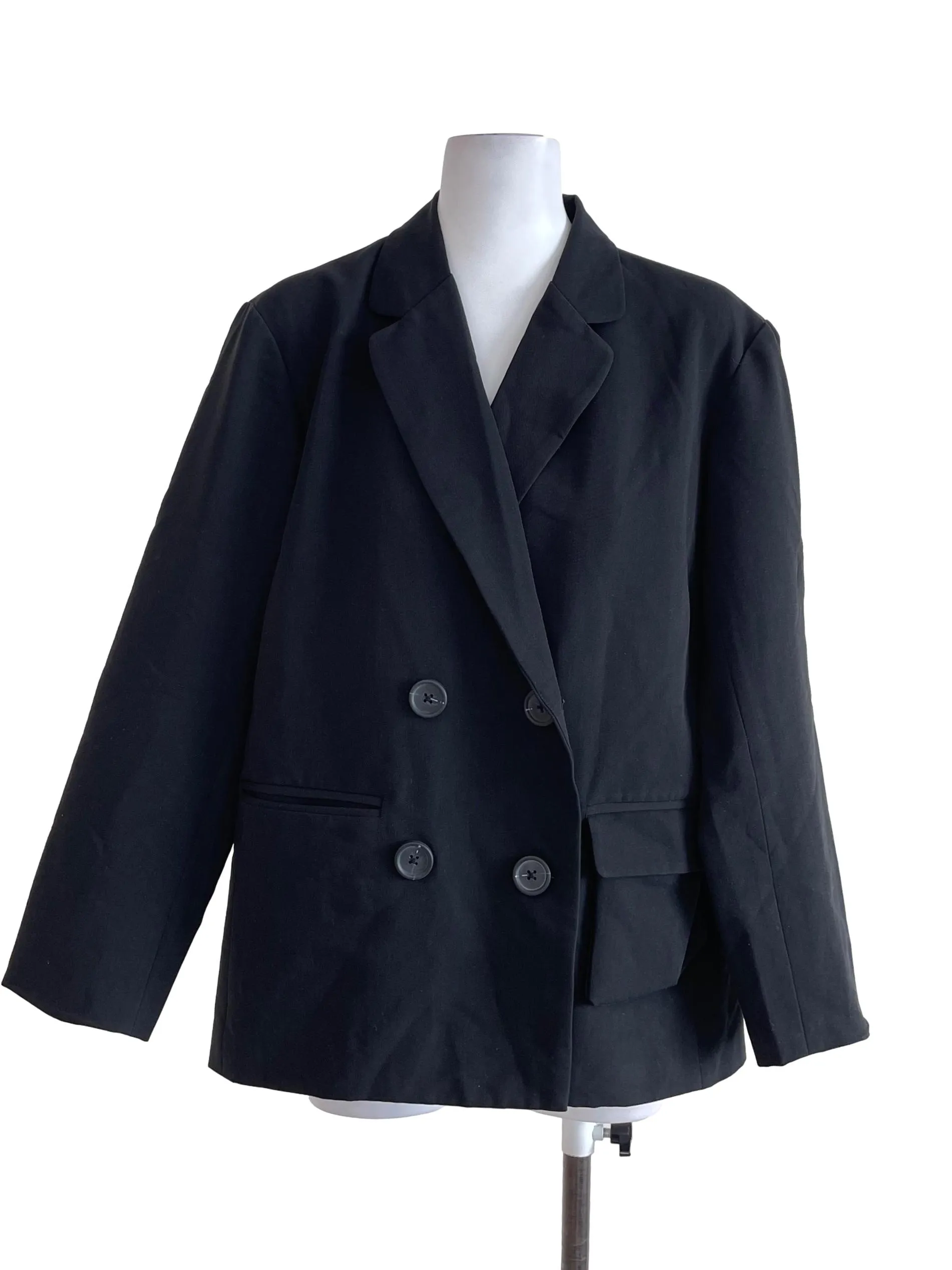 Black Double Breasted Blazer TCL
