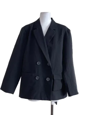 Black Double Breasted Blazer TCL