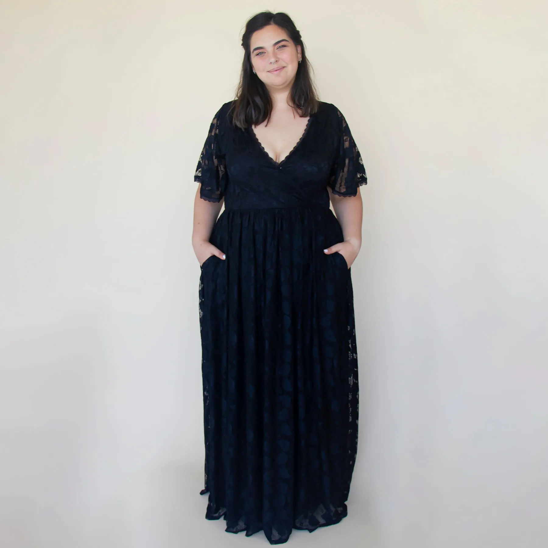 Black Dress with pockets #1376