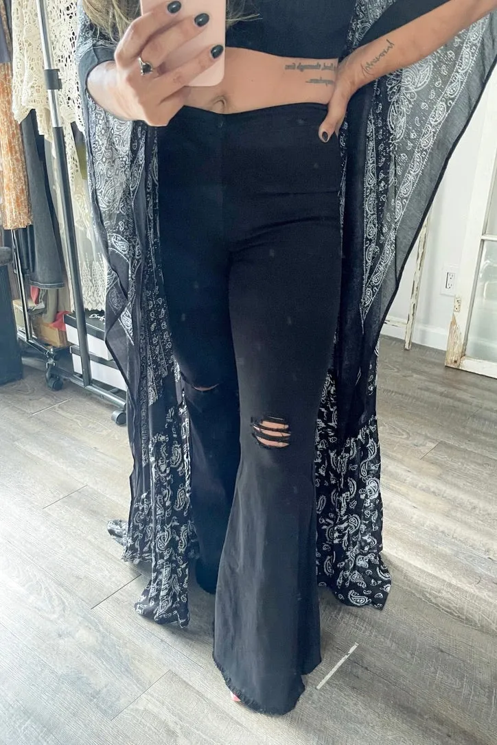 Black High Waisted Bell Bottoms