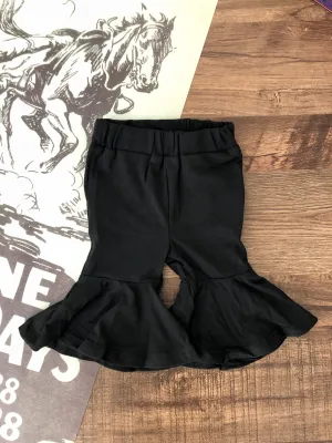 Black Pleated Bell Bottoms
