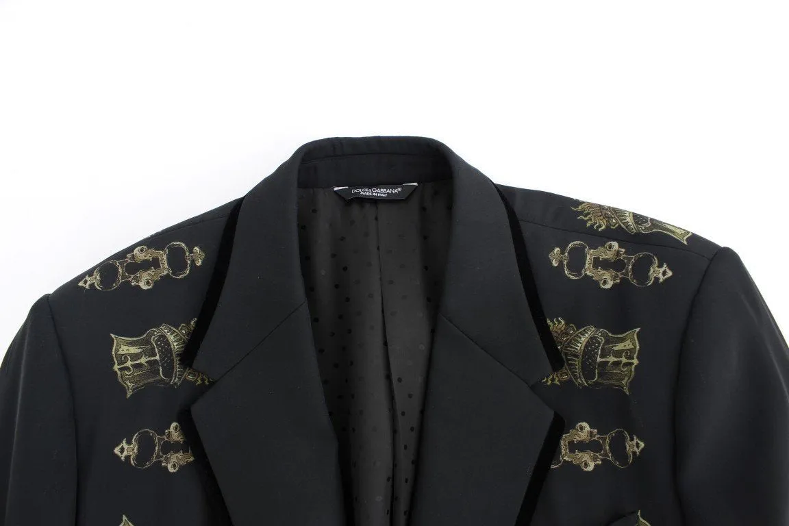 Black silk knight slim fit blazer