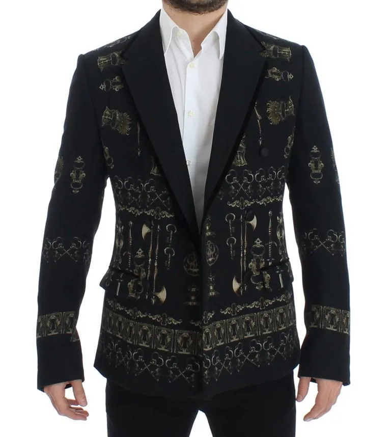 Black silk knight slim fit blazer