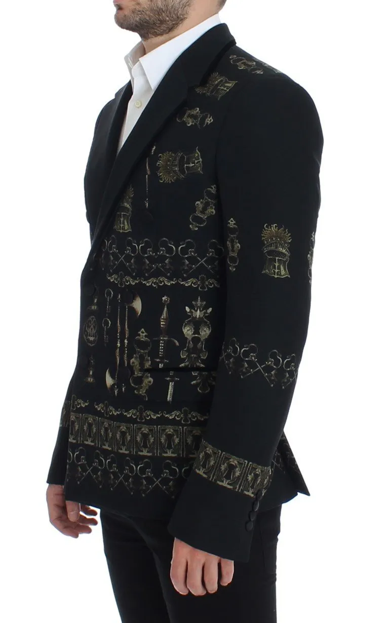 Black silk knight slim fit blazer